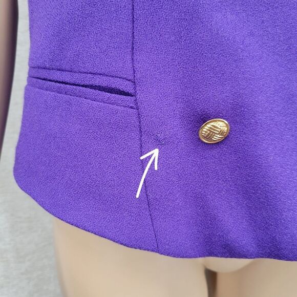 Alanni By Donnybrook Vintage Wool Purple Double-Breasted Women's Vest - Picture 8 of 8